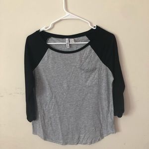 Black and grey baseball tee from H&M (S)